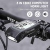 3 in 1 Bike Computer with Headlight Horn IP64 Multifunction