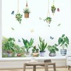 decalmile Hanging Potted Plant Window Clings Tropical Botanical Cactus Window