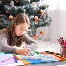 WEDNOK Set of 6 Snowflake Diamond Painting Sun Beginners Snowflake Craft Set Crystal Pendant Christmas Decoration Suncatcher for Crafts for Children Winter Christmas Tree Window