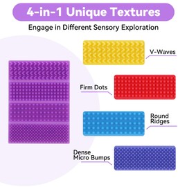 Textured Sensory Stickers – 8 Pack Silicone Fidget Strips for Kids & Adults with ADHD, Autism & Anxiety – Quiet Toys for Desk, Travel & Office – Great for Gifting, Rewards & Fillers
