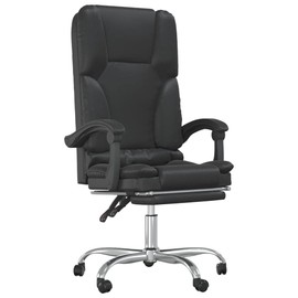 SKM Massage Reclining Office Chair Black Faux Leather (15.35 KG/33.77 LBS)