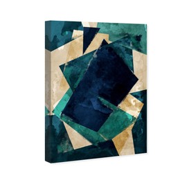The Oliver Gal Artist Co. Abstract Wall Art Canvas Prints 'Abstracta Dos' Geometric Home Décor, 10" x 15", Green, Blue