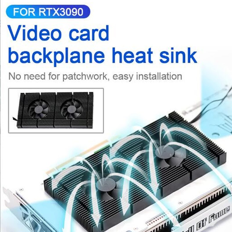 GPU Backplate Cooler, Aluminum Alloy Graphics Card Backplane Heatsink, 4