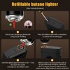 SEMKONT Triple Jet Flame Cigar Lighter with Cutter, Windproof Butane