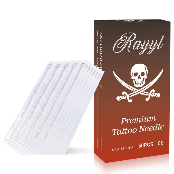 Tattoo Needles - Rayyl 100 Pieces Tattoo Needles Set 3RL 5RL 7RL 9RL 3RS 5RS 7RS 9RS 5M1 7M1 Stick and Poke Needles, Tattoo Needles Disposable for Tattoo Machines and Tattoo Accessories
