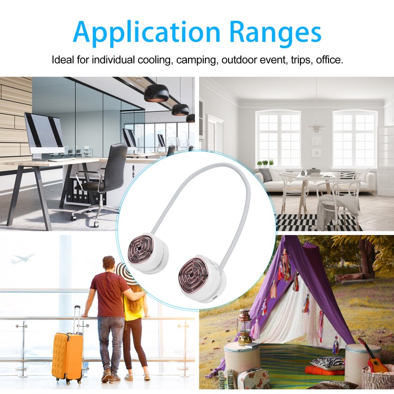 Portable Hanging Neck Fan USB Charging Wearable Handheld Fan for