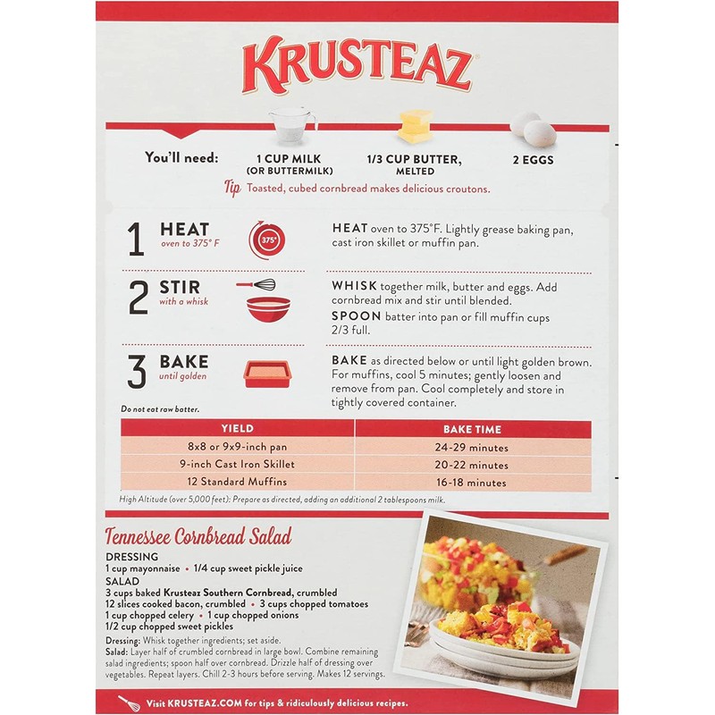 Krusteaz Southern Cornbread & Muffin Mix 11.5 Ounce (Pack of