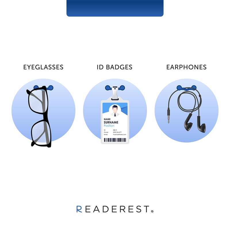 Readerest Magnetic Eyeglass Holder, ID Badge Holder, Made in USA,