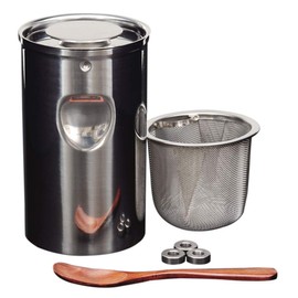 Kondou-san Series Tea Bottle, Silver, Size: Diameter 3.1 x Height 5.4 inches (7.9 x 13.6 cm), Kondo's Tea Cans for Tea Parties