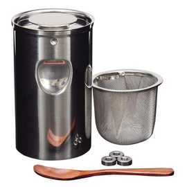 Kondou-san Series Tea Bottle, Silver, Size: Diameter 3.1 x Height 5.4 inches (7.9 x 13.6 cm), Kondo's Tea Cans for Tea Parties
