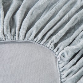 Queen Size Fitted Sheet - Velvet Plush, Micro Fleece Bottom Sheet - 14" Deep Pocket, Non-Pilling, Lavish Velvet Microplush 1 Pc Fitted Sheet Only (Queen, Light Grey)