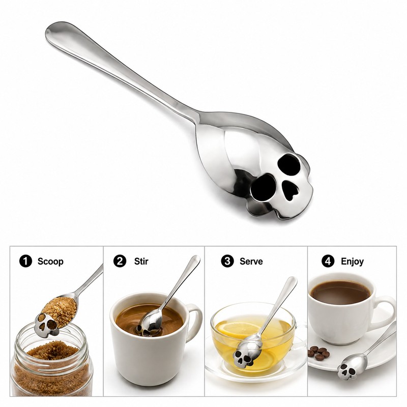 Skull Coffee Scoop for Kitchen & Tableware – Stainless Steel