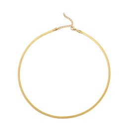 HSWYFCJY Women's Classic Snake Chain Herringbone Chain Choker Necklace 3 mm/5 mm Wide Chain Length as Birthday Gift for Girls, Stainless Steel