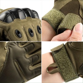 FUPALA Guantes de Moto Protección de Antideslizante Dedo Completo Deportes al Aire Libre, Guantes de Tácticos Militar para Bicicleta, Motociclistas, Bici Ciclismo de Montaña Guante (Negro, Large)