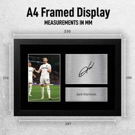 HWC Trading FR A4 Jack Harrison Leeds United Gifts Printed Signed Autograph Picture for Football Fans and Supporters - A4 Framed