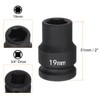 sourcing map 6-Point Impact Socket 3/4" Drive 19mm Metric 40Cr