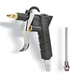 Industrial Air Blow Gun with a Brass Adjustable Air Flow Nozzle and 1 Aluminum Alloy Extended Air Blow Tube, Pneumatic Air Compressor Accessory Tool Dust Blow Blow Gun. (Short)