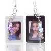 2 Pcs Cute Photocard Holder Keychain with Blue and Purple