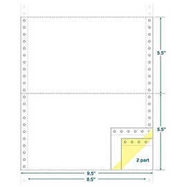 2-Ply Carbonless Paper, White/Canary, Form Size 9-1/2" x 5-1/2" (W x H) (Carton of 3600)