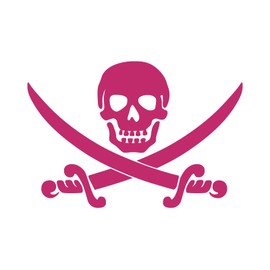 Jolly Roger Pirate Flag Car Sticker Skull and Bones Vinyl Decal