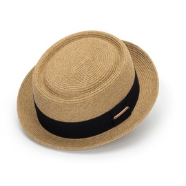 Summer Straw Pork Pie Hat for Men Women - Classic Short Brim Fedora Sun Hat Derby Fedora Dress Hats