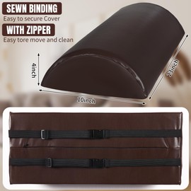 HOMBYS PU Leather Recliner Leg Rest Cushion, Bolster Foot Pillow for Legs, Recliner Foot Pillow, Multipurpose Half Moon Leg Pillow & Back Lumbar Support Cushion for Bed, Chair, Sofa-23"x10"x4"