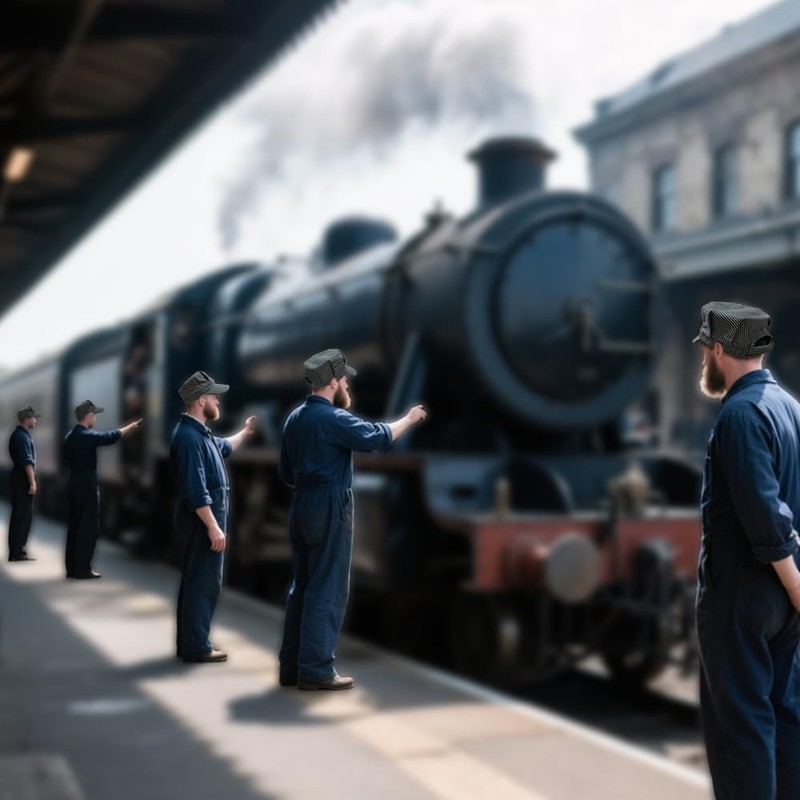 Wlayu Blue and White Railroad Engineer Hat Train Conductor Adult