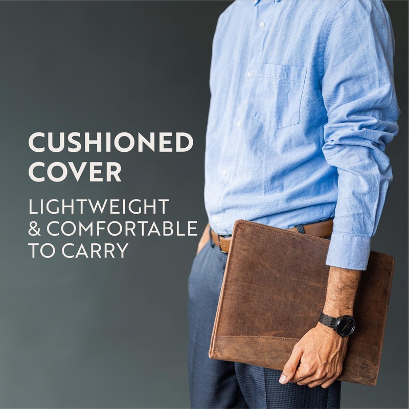 moonster Leather Portfolio, Brown, 33x25cm, Vintage