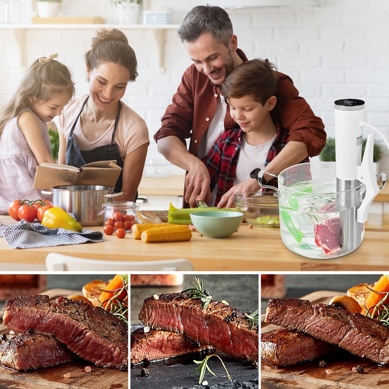 SUSTEAS Sous Vide,1200W Sous Vide Cooker with 15 Vacuum Bags