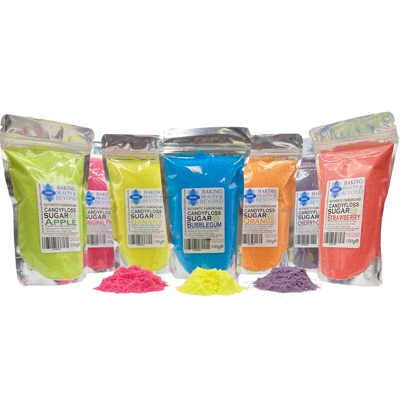 Baking, Beauty & Beyond Premium Floss Sugar for Cotton Candy - Cotton Candy Flossing Sugar with Natural Ingredients, Perfect for Every Occasion, Bulk Floss Sugar 100g - Original Blue Flavour