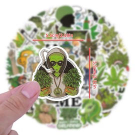 50pcs Weed Stickers, Adults Vinyl Waterproof Stickers for Laptop, Water Bottles, Bumper,Computer, Phone, Sticker and Decals (50)