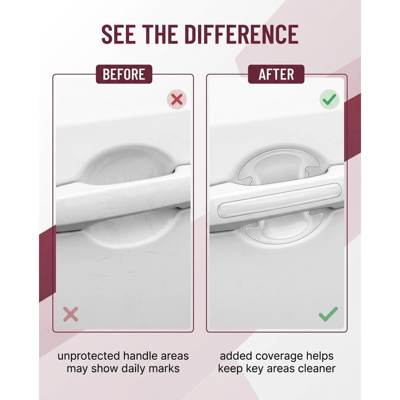 RAMGLYO Car Door Handle Protection Film, Pack of 8 Transparent