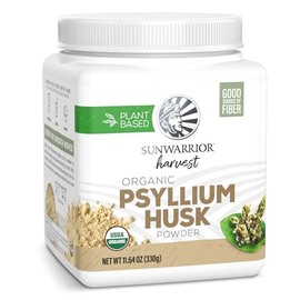 Sunwarrior Organic Psyllium Husk Powder – Plant-Based Fiber for Gut Health & Regularity – Supports Digestion & Satiety – Certified Organic, Gluten-Fre