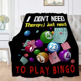 SANBOBO I Don't Need Therapy, I Just Need to Bingo Flannel Fleece Blanket Throw Couch Microfiber Soft Cozy Lightweight Luxury Bed Blanket 50"x40"for Kids