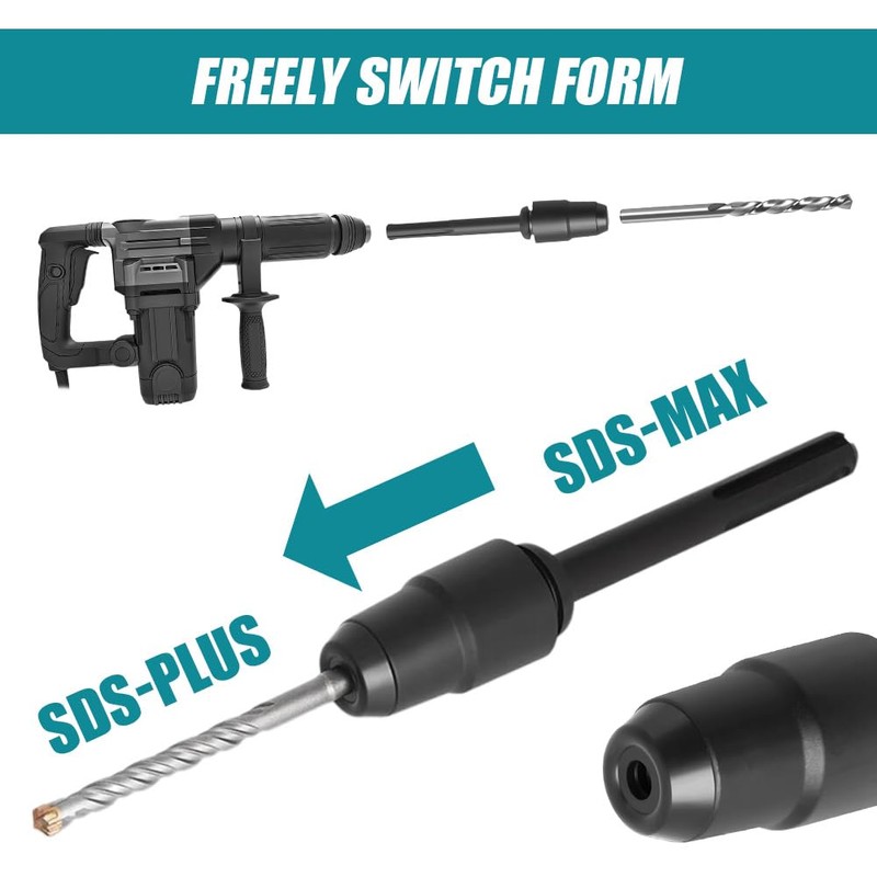 SDS Max to SDS Plus Adapter for Hammer Drill, Drill