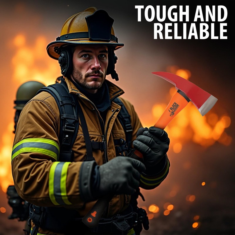 Black Legion Firefighter Axe | All-Stainless Steel Construction | Striking