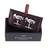 Trafalgar Men's Finish Line Racecar Novelty Cufflinks (1 Pair), Silver