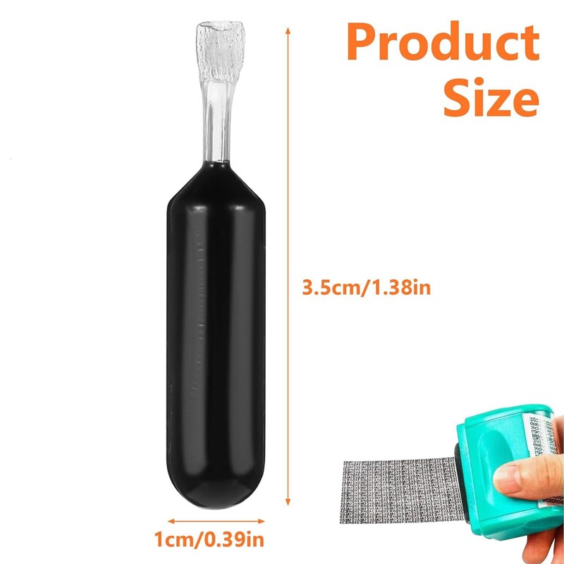 Identity Theft Protection Roller Stamp Ink Set, 9 Pcs Black