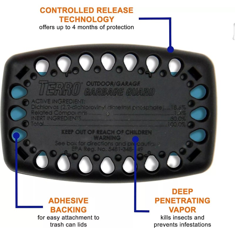 TERRO T800 Garbage Guard Trash Can Insect Killer - Kills