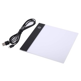 A5 LED Light Box, Tracing Board Drawing Pad Thin Art Stencil Tracer Tablet Copy Table Adjustable Brightness for DIY Diamond Painting Weeding Artists Sketching Animation Embossing Sewing Projects
