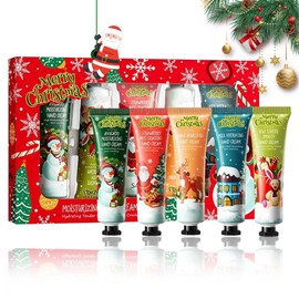 Christmas Hand Cream Gift Set – 5 x 30 ml Mini Moisturising Hand Creams for Dry Cracked Hands & Winter Care, Perfect Christmas Stocking Stuffers Gift Set for Women & Men