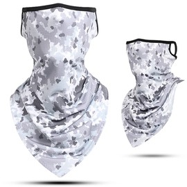 Andeor Face Cover, Neck Guard, Summer, UPF 50+ Certified, -5° Cool Contact, Sweat Absorbent, Quick Drying, Neck Cover, Neck Warmer, Sun Protection, camo-white