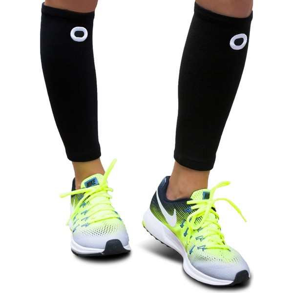 Crucial Compression Calf Sleeves for Men & Women (Pair) - Instant Shin Splint Support, Leg Cramps, Calf Pain Relief, Running, Circulation and Recovery Socks - Premium Compression Sleeve for Calves