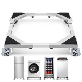 WBD WEIBIDA Upgraded Stainless Steel Washing Machine Dolly Cart, 700lbs Furniture Carts with lockble Wheels, Adjustable Mobile Roller Fridge Stand Base for Washing Machine, Dryer, Refrigerator