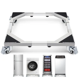 WBD WEIBIDA Upgraded Stainless Steel Washing Machine Dolly Cart, 700lbs Furniture Carts with lockble Wheels, Adjustable Mobile Roller Fridge Stand Base for Washing Machine, Dryer, Refrigerator