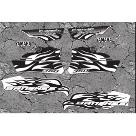 Orafol 2010 Yamaha Banshee 8pc Black/White Decals kit Stickers Labels Graphics