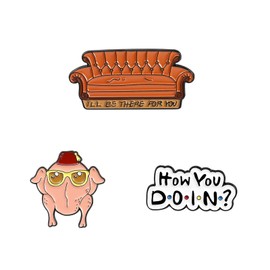 3PCS Friend Friends Pins, TV Movies Pin for Women, Men