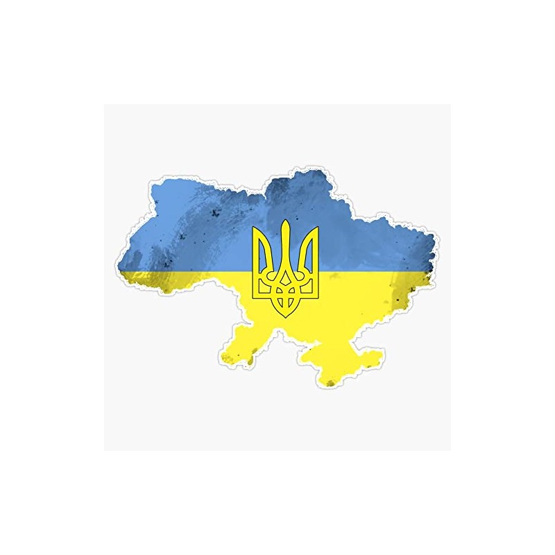 Magnet Ukraine Trident Ukrainian Map Flag Texture Magnetic Sticker Decal