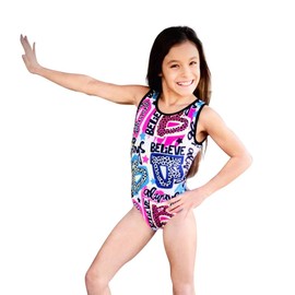 LIL'FOX Gymnastics Leotards for Girls - ALWAYS BELIEVE - Kids Dance, Tumbling, Acrobatics, Leotard for Girls Gymnastics Equipment