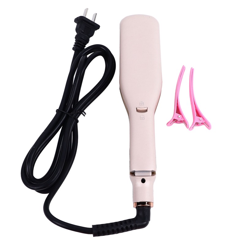 Flat Curling Iron 45W Pink Negative Ion Hair Crimper Waver